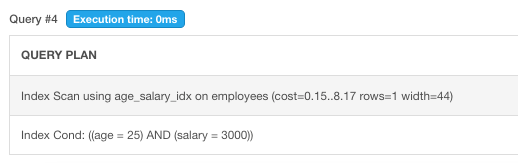 B-Tree query by multiple column using composite index