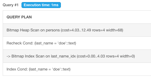 hash  query by column